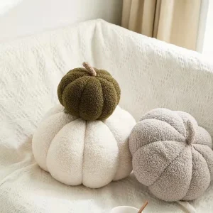 Pluche Pompoen Kussen – Zacht Decoratief Herfstkussen voor Halloween