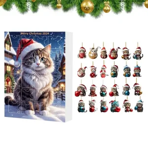 Kerstkaart met Kat – Feestelijke Dierenkaart & Decoratiecadeau